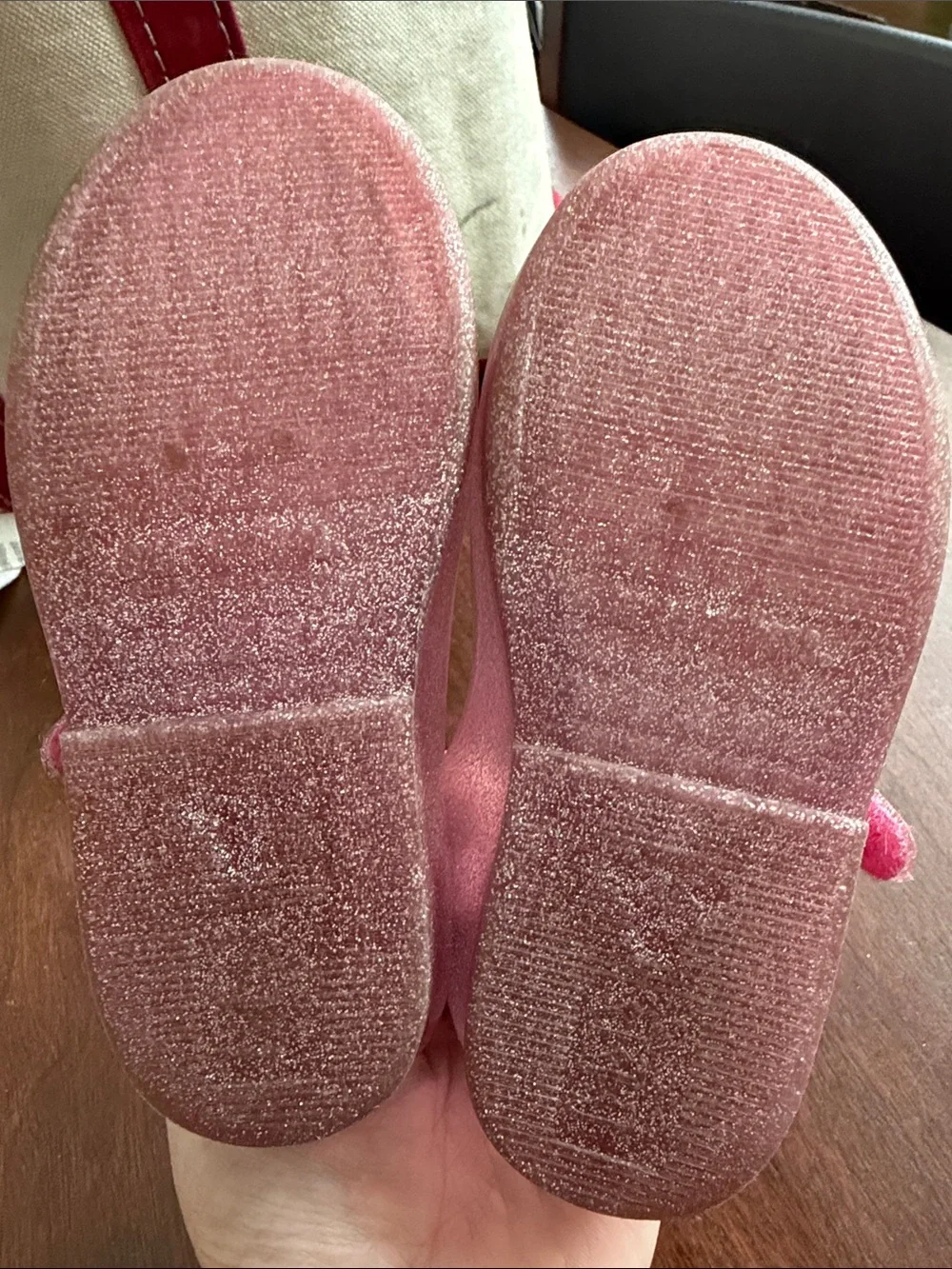 Mini Melissa-Pink Glitter Mary Jane with Bow Accent